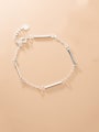 thumb 925 Sterling Silver With Platinum Plated Simplistic Fringe Bracelets 0