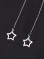 thumb Copper With Platinum Plated Simplistic Star Threader Earrings 1