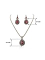 thumb Retro style Resin stones Water Drop shaped Alloy Two Pieces Jewelry Set 3