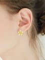 thumb Personalized Little Bee Flower Copper Stud Earrings 1