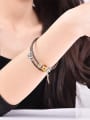 thumb Yellow Wings Shaped Artificial Leather Rhinestones Bracelet 1