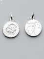 thumb 925 Sterling Silver With Silver Plated Cartoon elephant Round Charms 0