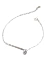 thumb Sterling Silver geometric long Zirconia Pendant Bracelet 4