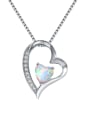 thumb Copper inlaid Zirconia Heart Shaped opal necklace 0