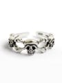thumb Personalized Little Skulls Silver Opening Ring 0