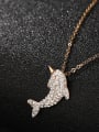 thumb 925 Sterling Silver With Rose Gold Plated Cute Dolphin Necklaces 1