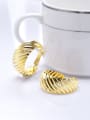 thumb Exquisite 18K Gold Plated Round Carved Earrings 1