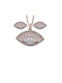 thumb Copper With Cubic Zirconia  Fashion Scallop Shape  Earrings And Necklaces 2 Piece Jewelry Set 0
