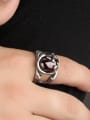 thumb Punk style Personalized Lizard Red Stone Titanium Ring 1