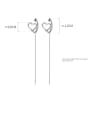 thumb 925 Sterling Silver With Platinum Plated Personality  Hollow Heart Threader Earrings 2