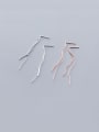 thumb 925 Sterling Silver With Glossy Simplistic Line Threader Earrings 3