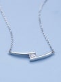 thumb S925 Silver H Shape Necklace 2