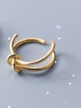 thumb 925 Sterling Silver With 18k Gold Plated Simplistic Knot free size Rings 2