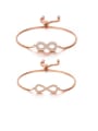 thumb Copper With  Cubic Zirconia Simplistic Insect  8   Adjustable Bracelets 3
