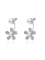 thumb Fashion Imitation Pearls Shiny Flower Stud Earrings 0
