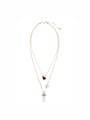 thumb Multi-layer Bullet-shaped Stone Alloy Necklace 0