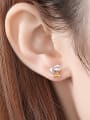 thumb 925 Sterling Silver With Glossy  Simplistic Irregular Stud Earrings 1