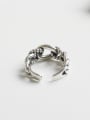 thumb Personalized Twisted Chain Silver Opening Ring 1