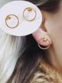 thumb Titanium With 14k Gold Plated Simplistic Round Stud Earrings 1