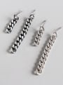 thumb Sterling Silver retro style personality chain asymmetric Earrings 0