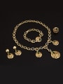 thumb Alloy Imitation-gold Plated Vintage style Artificial Stone Hollow Round shaped Four Pieces Jewelry Set 1