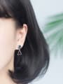 thumb Exquisite Triangle Shaped Asymmetric S925 Silver Drop Earrings 1