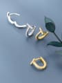thumb 925 Sterling Silver With  Cubic Zirconia Simplistic letter "D" Clip On Earrings 1