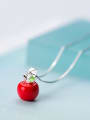 thumb 925 Sterling Silver With Platinum Plated Cute Friut apple chrismas Necklaces 0