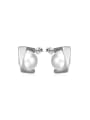 thumb All-match Geometric Shaped Artificial Pearl Stud Earrings 0