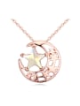 thumb Fashion Rose Gold Plated Moon austrian Crystal Star Alloy Necklace 1