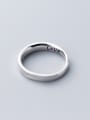 thumb 925 Sterling Silver With Platinum Plated Simplistic Round Engagement Free Size Rings 3