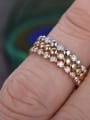 thumb Copper With Rose Gold Plated Simplistic Round  Cubic Zirconia  Band Rings 0
