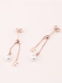 thumb Simple Fashion Artificial Pearls Tassel Earrings 1