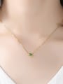 thumb Sterling silver minimalist heart-shaped semi-precious stones necklace 2