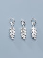 thumb 925 Sterling Silver With Cubic Zirconia  Simplistic Leaf Charms 3