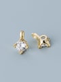 thumb 925 Sterling Silver With Cubic Zirconia Simplistic Geometric Charms 2