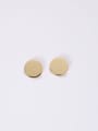 thumb Titanium With Gold Plated Simplistic Round Stud Earrings 3