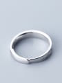 thumb 925 Sterling Silver With Platinum  Plated Simplistic Geometric  Free Size  Rings 1