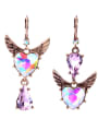 thumb Heart and Wings -shape Elegant Exquisite Shining Drop Earrings 0