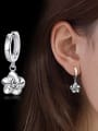 thumb White Gold Plated Flowers-shape Drop Earrings 1