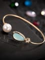 thumb 18K Gold Artificial Pearl The Letter-Shaped Bangle 2