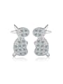 thumb Lovely Small Rabbit Micro Pave Stud Earrings 0