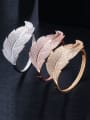 thumb Copper WithCubic Zirconia  Simplistic Atmosphere Leaf Bangles 0