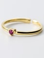 thumb Open Design Red Gold Plated Zircon S925 Silver Ring 0