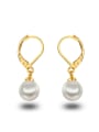 thumb Elegant Platinum Plated Shell Copper Drop Earrings 1