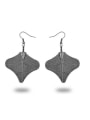 thumb Exquisite Rose Gold Plated Natural Leaf Drop Earrings 1