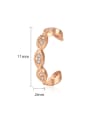 thumb Copper With Cubic Zirconia Delicate Irregular Unilateral ear bone clip Stud Earrings 4