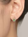 thumb Leave-shape Micro Pave Zircon Natural Stones Stud Earrings 1