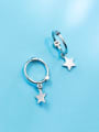 thumb 925 Sterling Silver With Platinum Plated Simplistic Star Clip On Earrings 3
