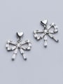 thumb 925 Sterling Silver With Platinum Plated Fashion Bowknot Drop Earrings 1